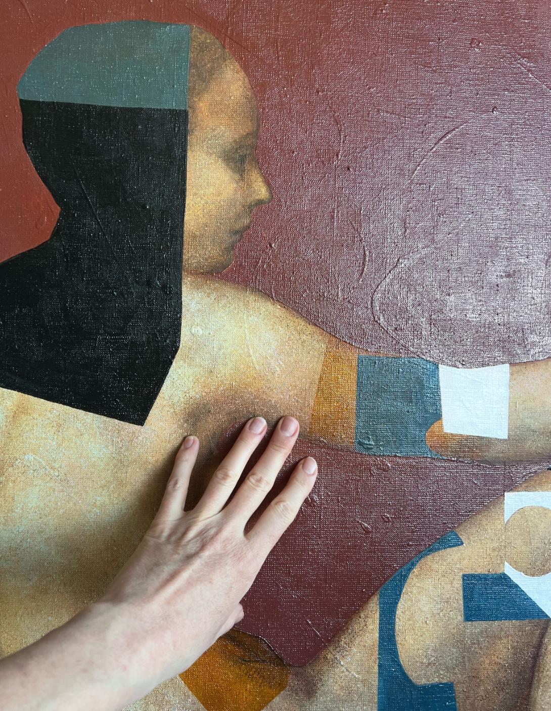 Kariya, 100x100cm, acrylic on canvas - Painting by Olga Rikun