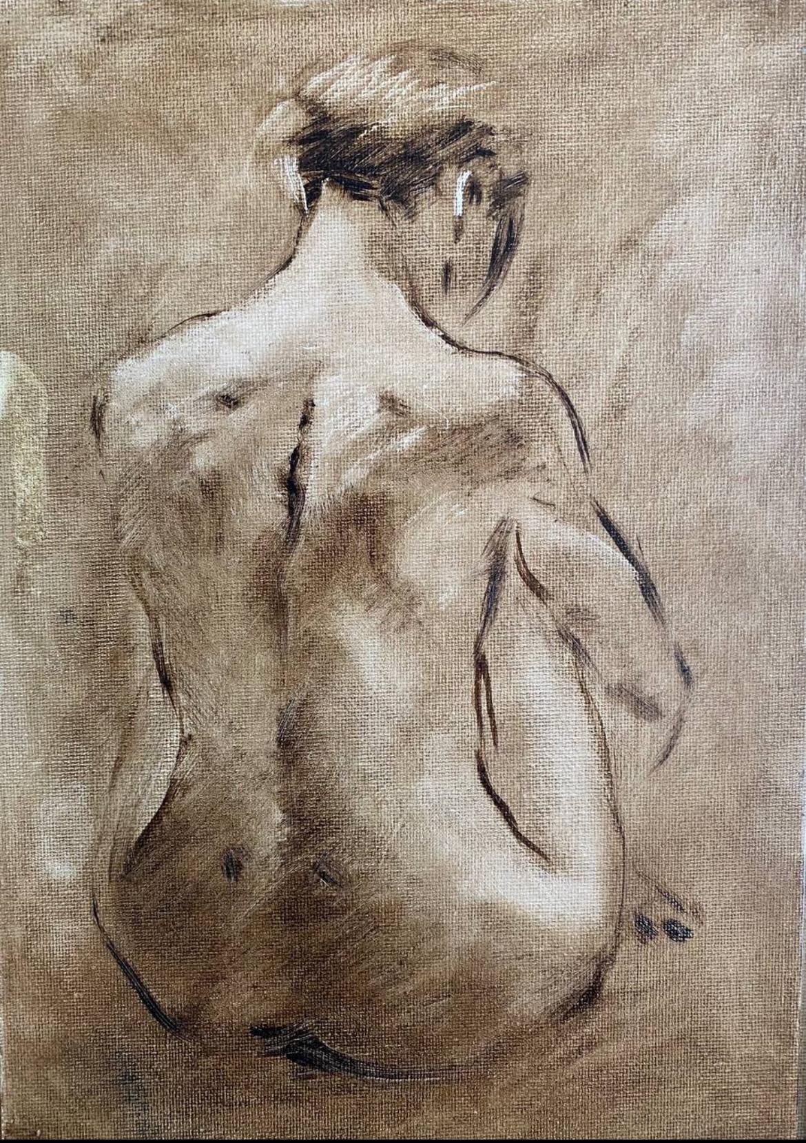 Nudo 2, 30x20cm, olio, tela su cartone