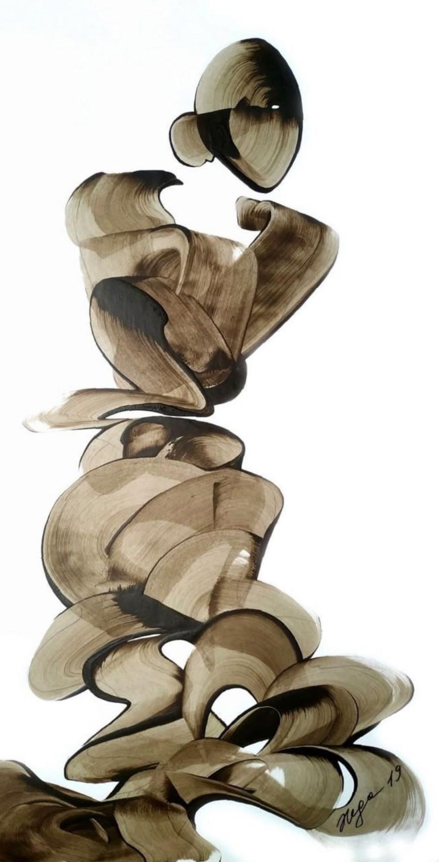 serie "Conchiglie", 86x44 cm, acrilico su carta - Art di Tatiana Nega