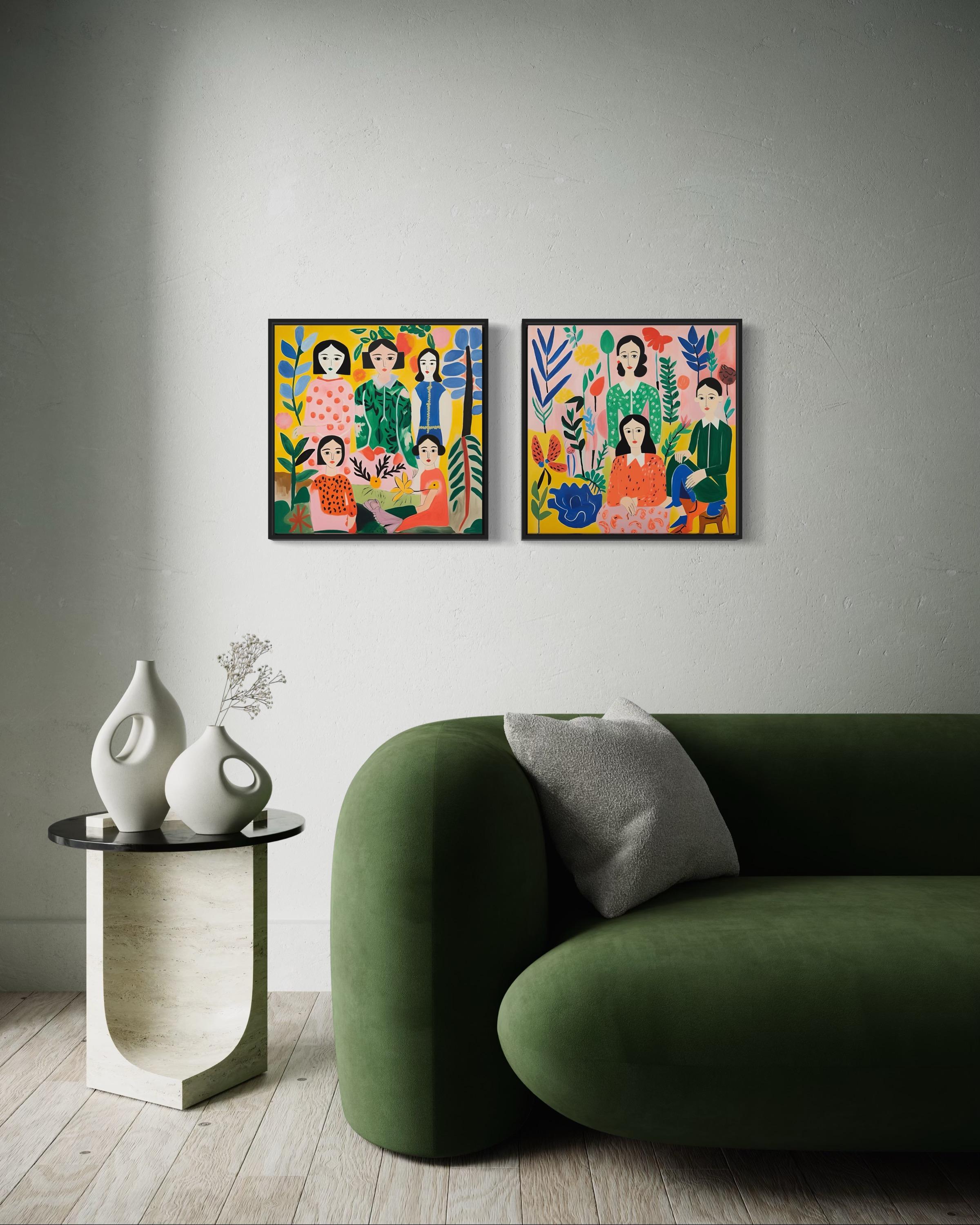 Serie von Druckgrafiken „Family“, 50x50cm, Druck auf Leinwand. Auflage 20 Teile. im Angebot 2
