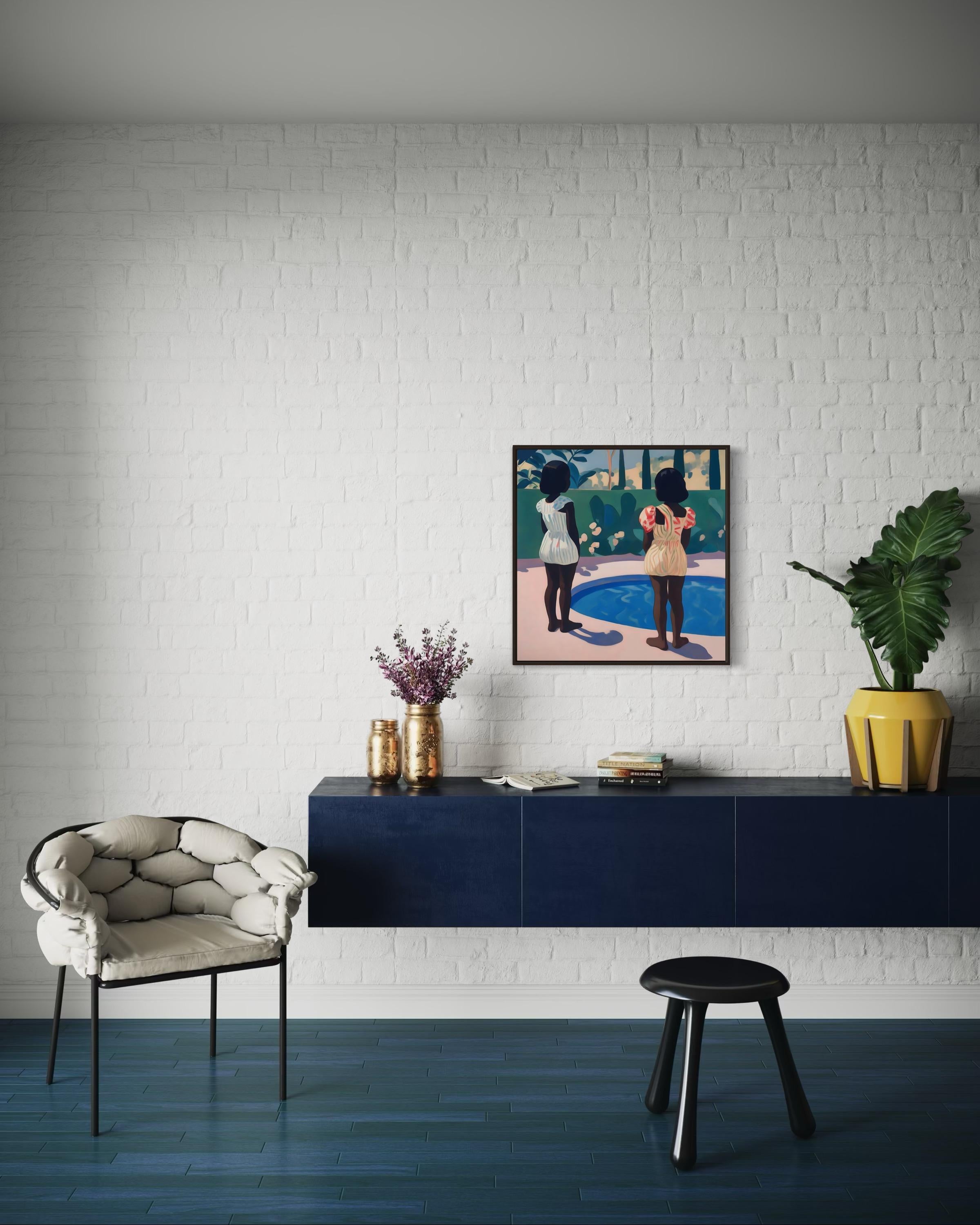 hermandad , 70x70cm, impresión sobre lienzo.Edición 20 uds. - Still-Life Print Azul de Nina Tsoriti