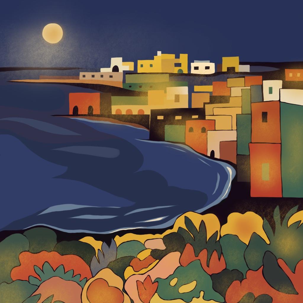 Paesaggio marino , 70x70cm, stampa su tela, edizione 20 pezzi.