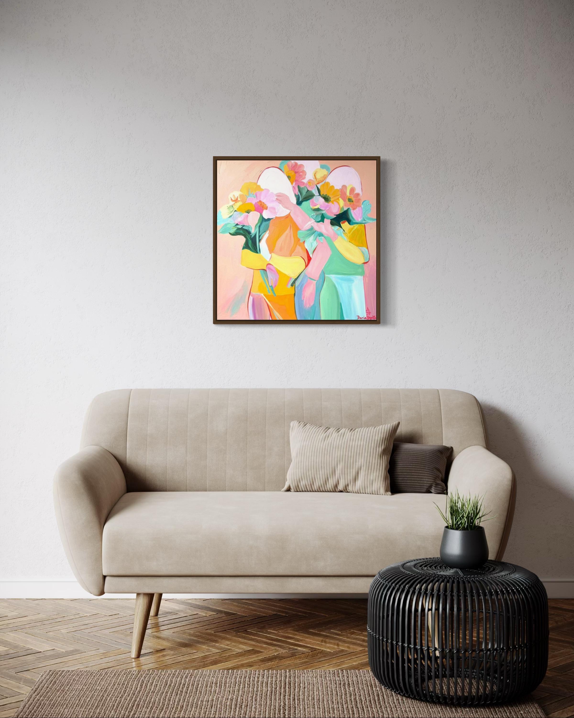 Destellos de la Memoria, Lienzo, acrílico , 60x60cm en venta 2