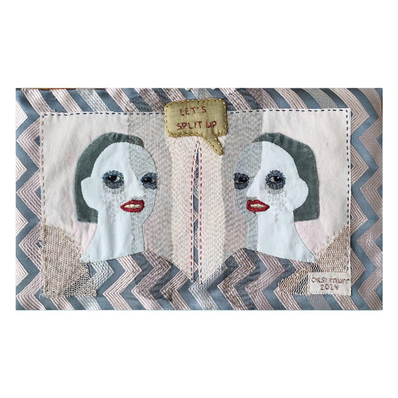Quadro morbido "Dividiamoci", 2024 Tessile 30x50, ricamo - Mixed Media Art di Oksana Muratova