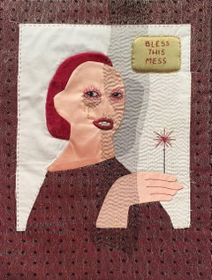 Cuadro blando "Bendice el desorden", 2025 Textil 40x50, bordado