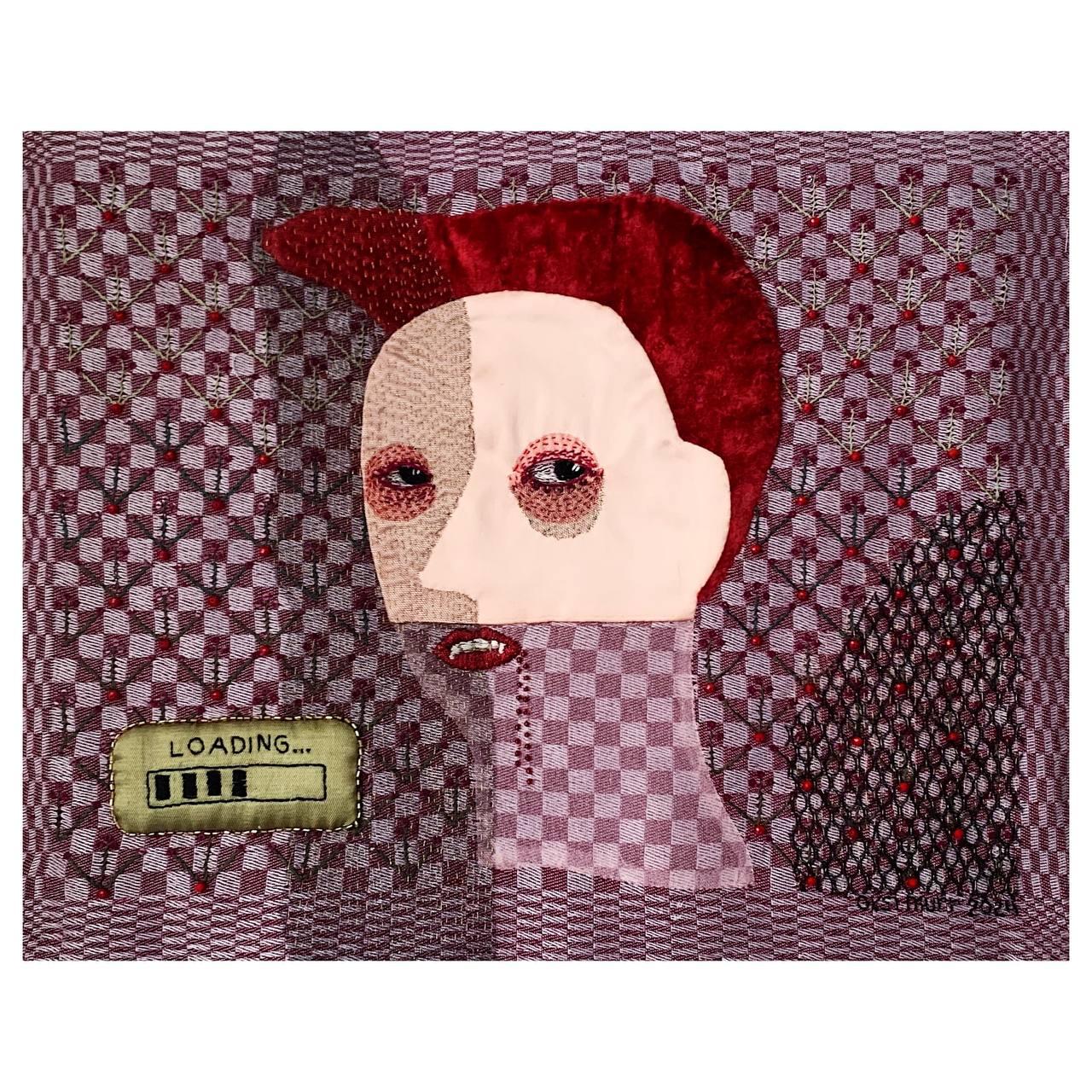 Image douce mise à jour, 2024 Textile 35x45cm, broderie - Mixed Media Art de Oksana Muratova