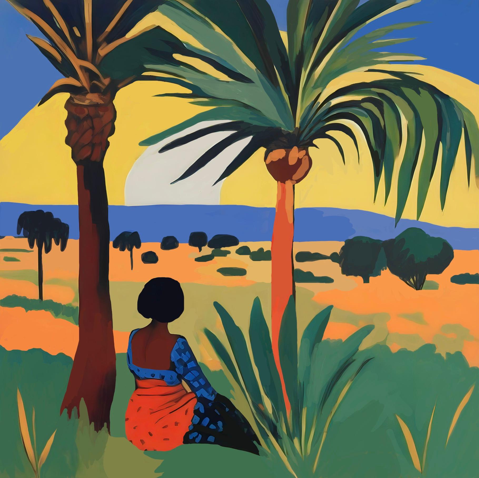 Vista de la sabana, 70x70cm, impresión sobre lienzo.Edición 20 uds. - Art de Nina Tsoriti