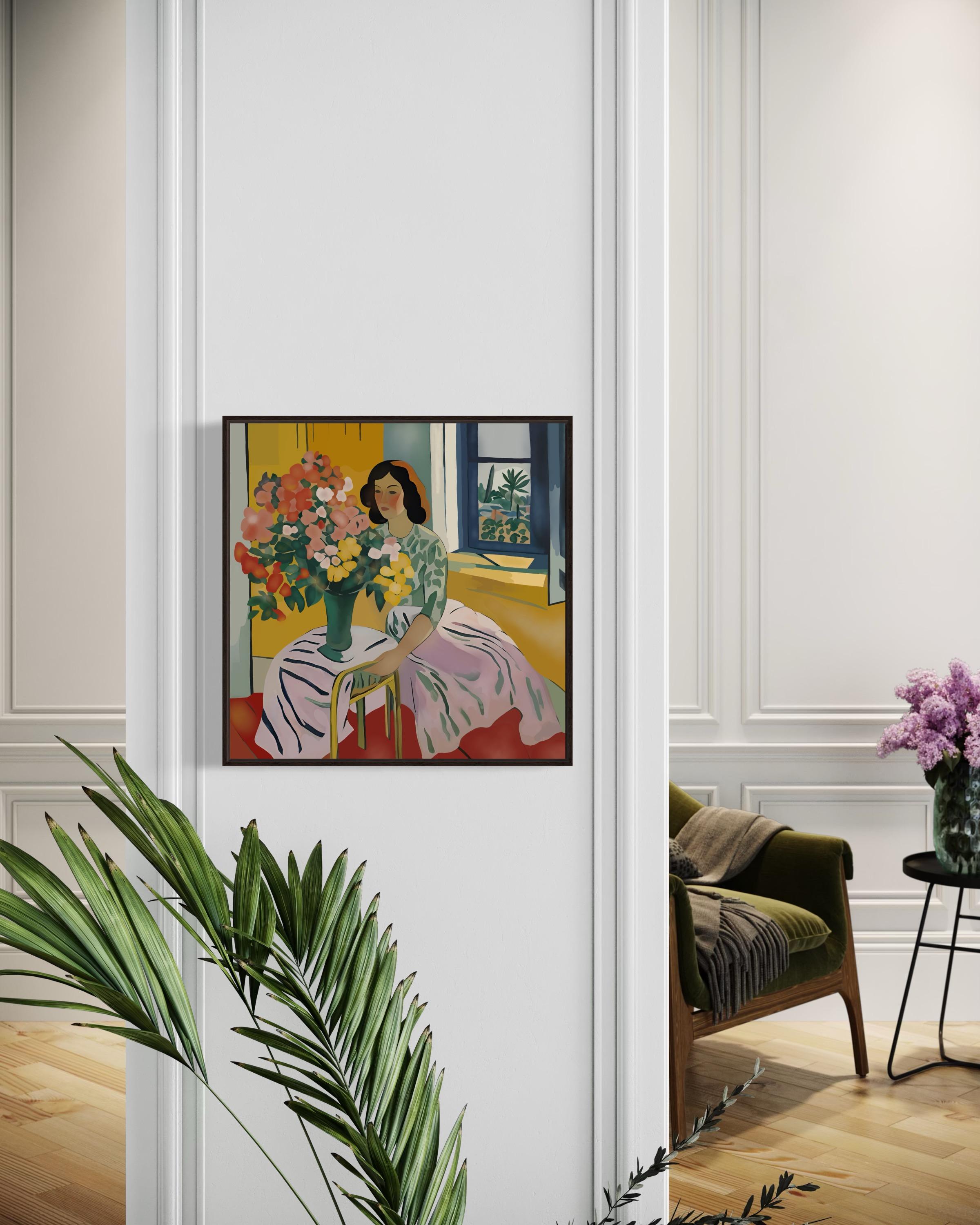 Bouquet per la tua amata, 70x70cm, stampa su tela.Edizione 20 pezzi. - Art Pop Art di Nina Tsoriti
