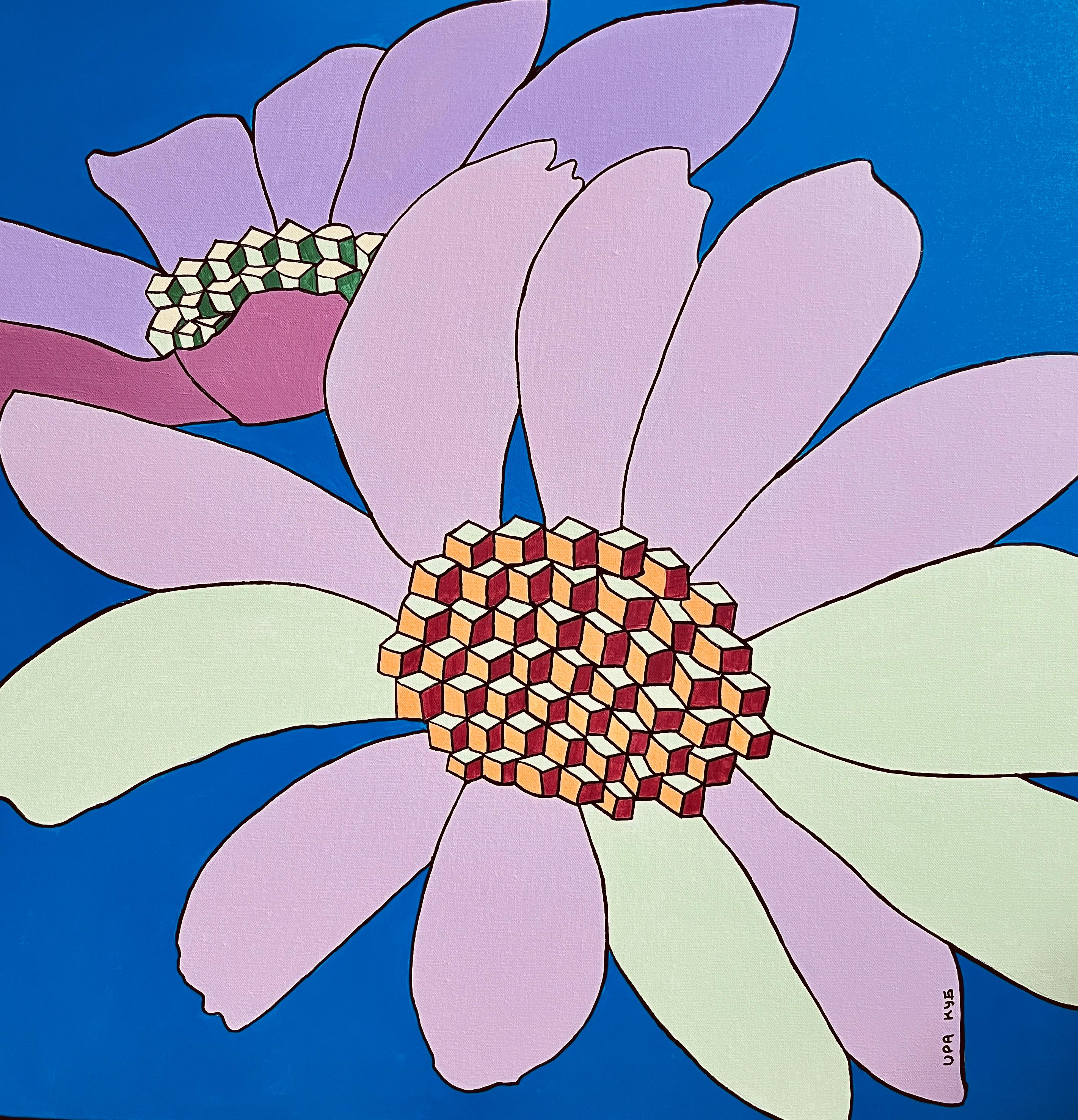Two stars, 100x100cm, acrylic on canvas