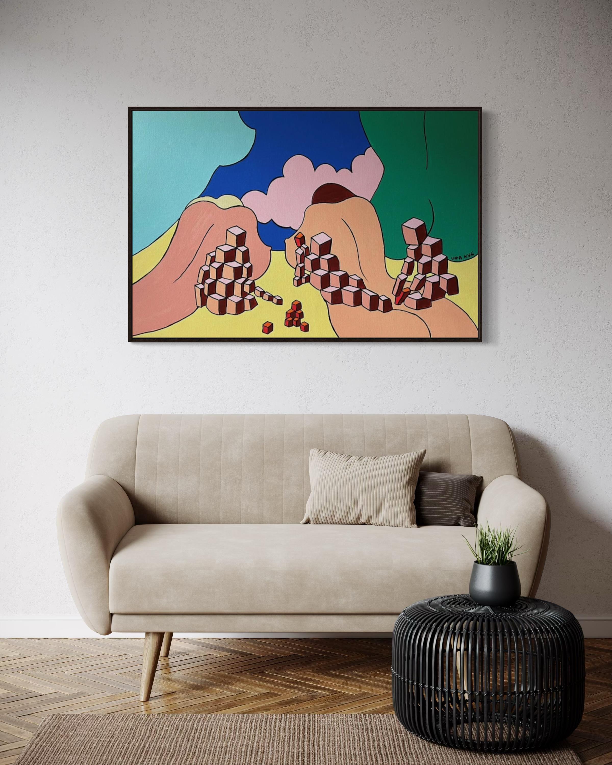Bagnanti, 80x120cm, acrilico su tela in vendita 3