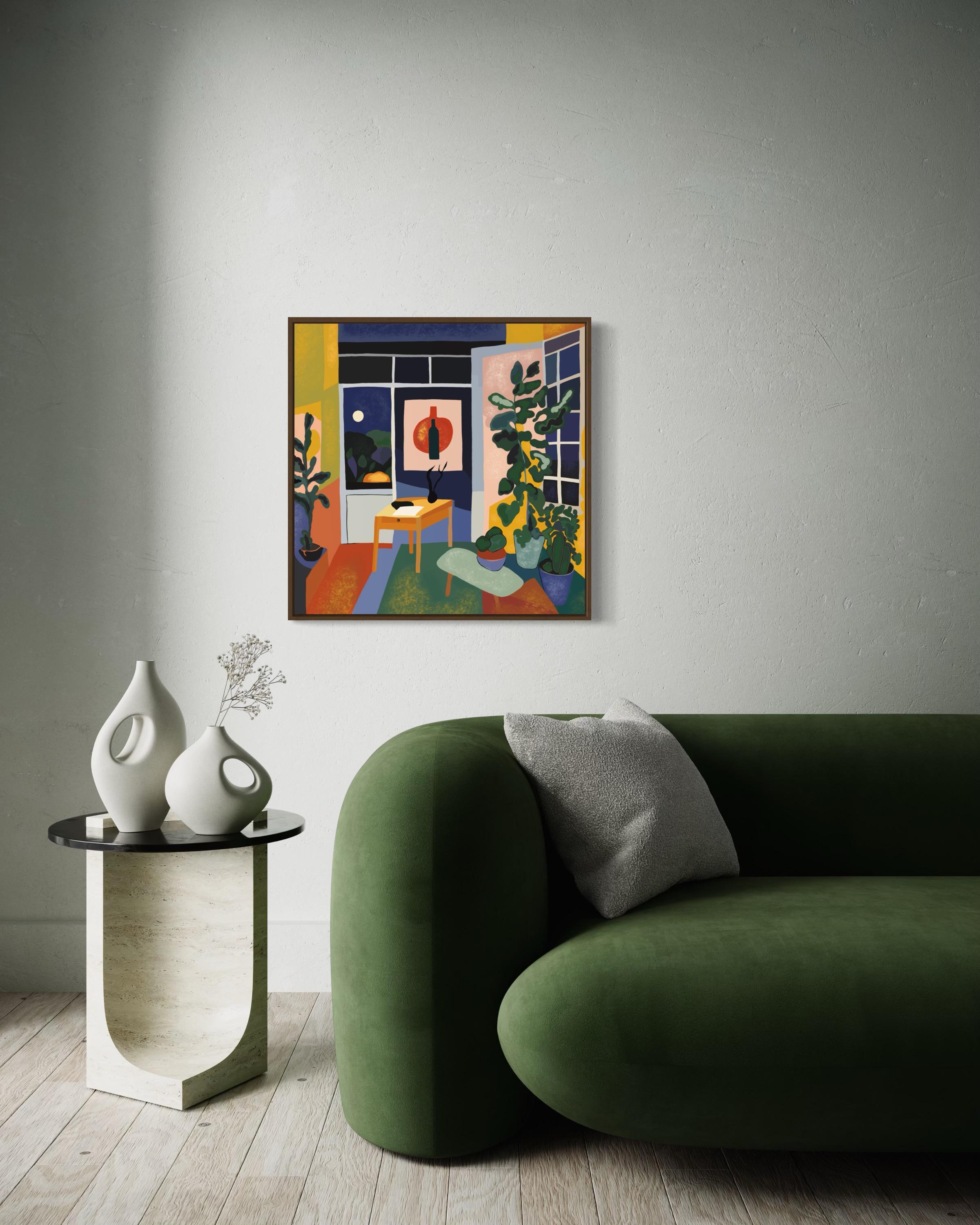 Künstlerraum, 70x70cm, Druck auf Leinwand. Auflage 20 Teile. – Print von Nina Tsoriti