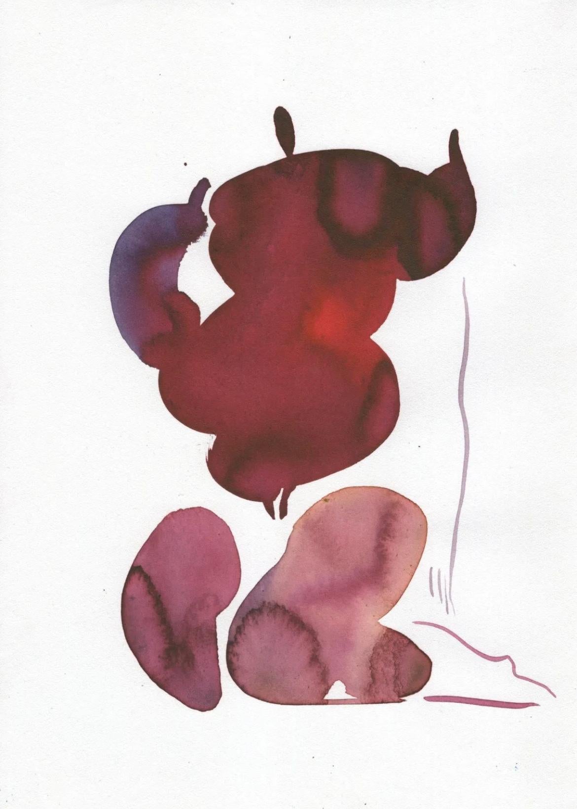 De rodillas, 29,7 x 21 cm, Papel/Acuarela - Art de Tasya Vasilkova