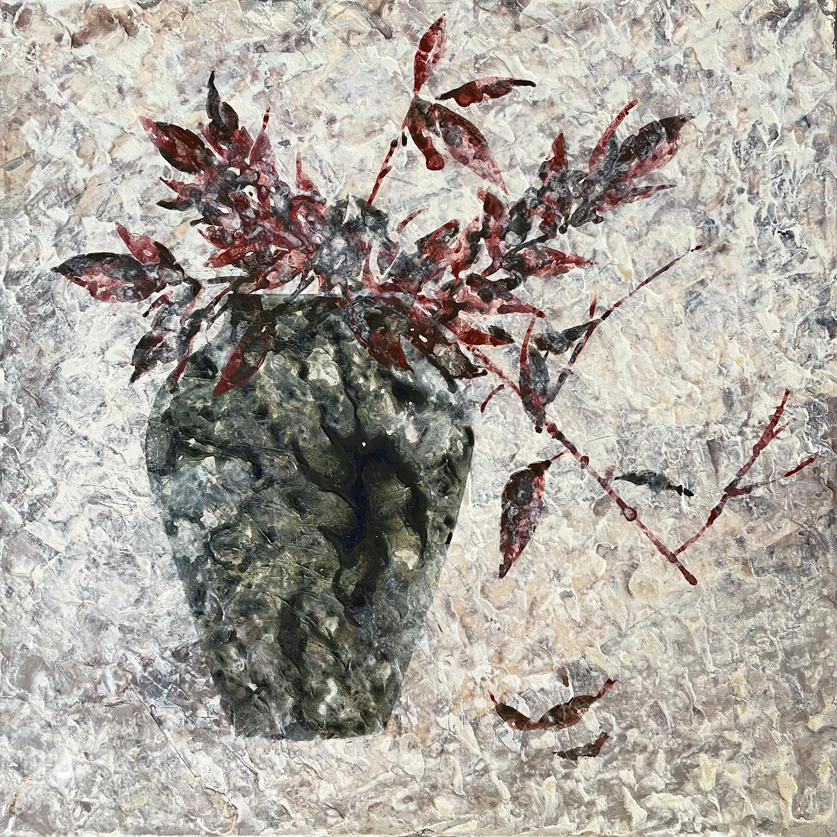 Vaso, 60x60 cm, acrilico su tela - Painting di Nadya Mamonova