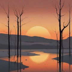 Puesta de sol , 70x70cm, impresión sobre lienzo.Edición de 20 piezas