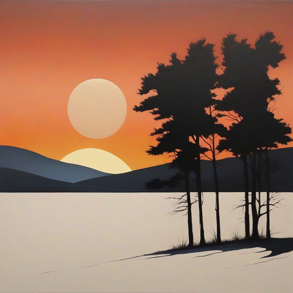 Coucher de soleil, 70x70cm, impression sur toile, édition de 20 pièces. - Art de Peter Simakov