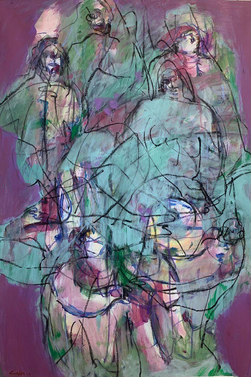 Elena Naushirvanova  Figurative Painting - Women, 78x54cm, acrylic, paper