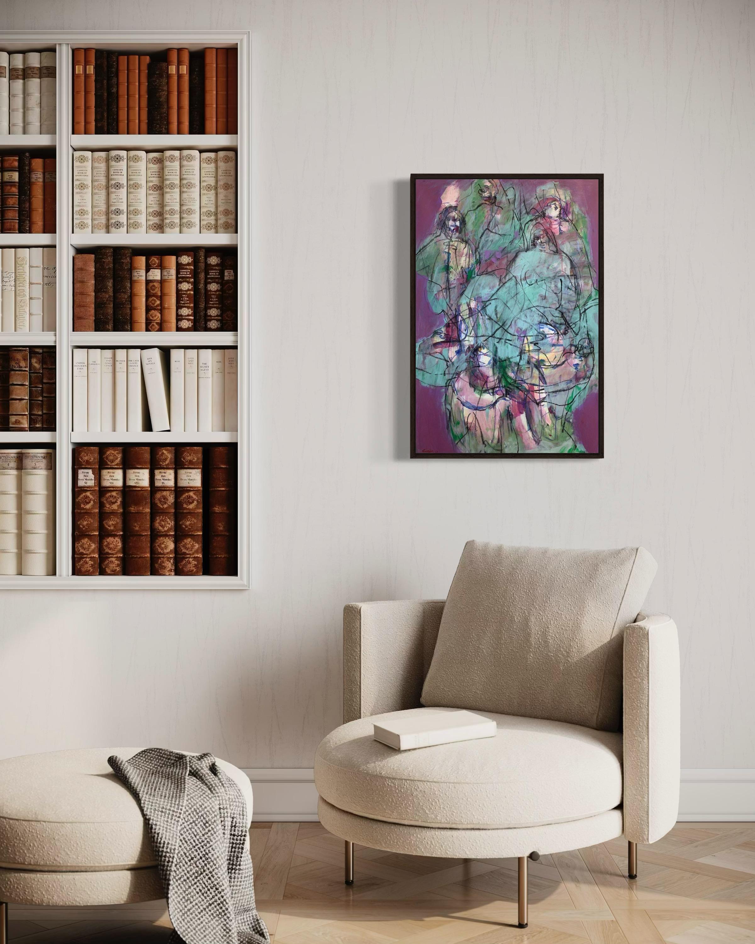 Women, 78x54cm, acrylic, paper For Sale 1
