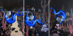 Triptyque Birds of a feather, 120 x 240 cm, 3, acrylique  sur toile