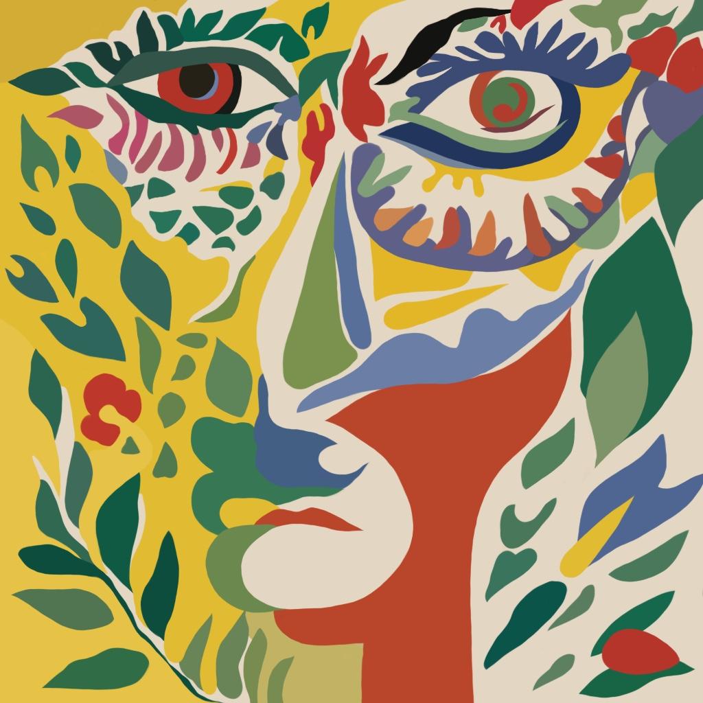 Ritratto di donna, 70x70cm, stampa su tela. Edizione 20 pezzi. - Art di Nina Tsoriti