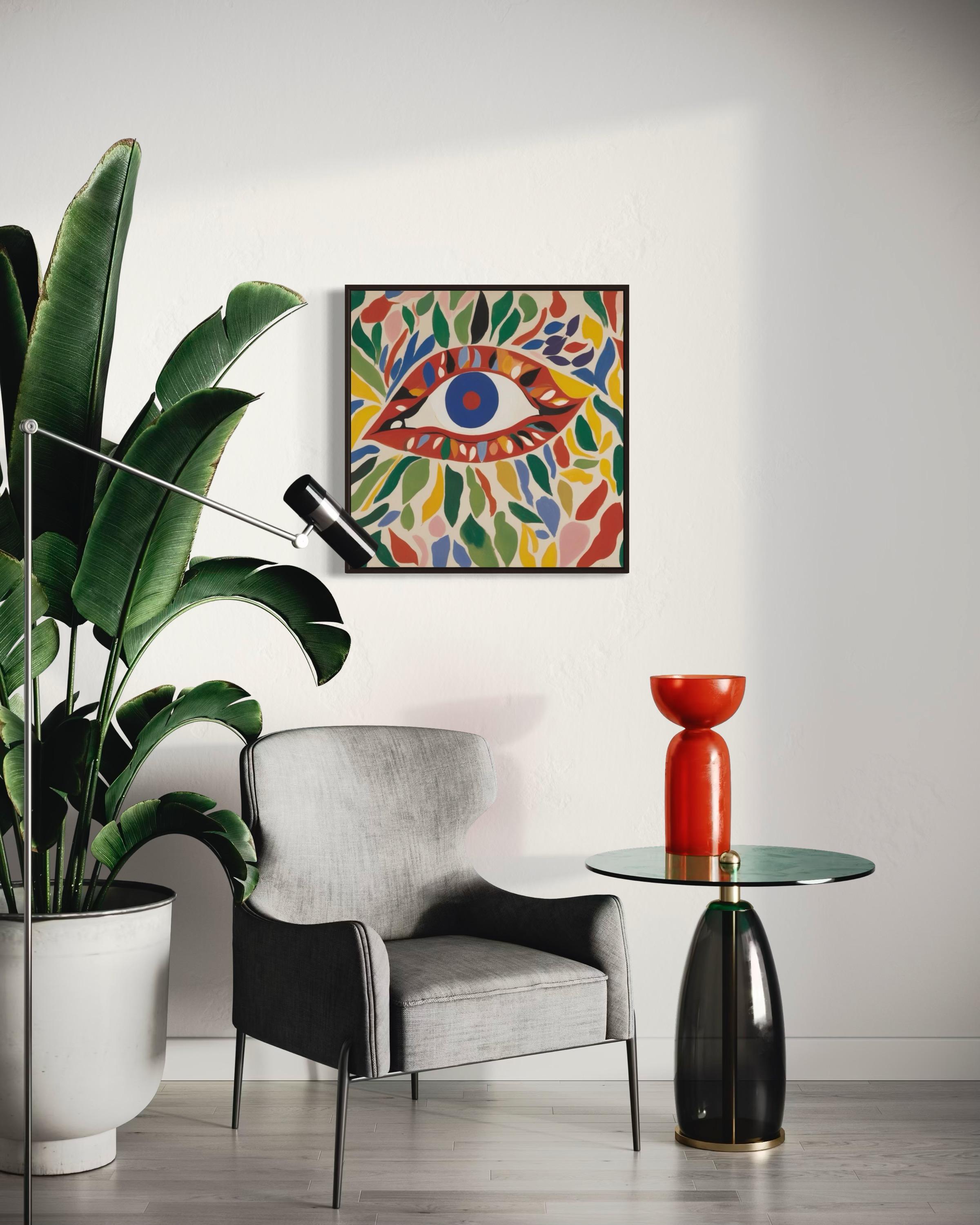 Ritratto di donna, 70x70cm, stampa su tela. Edizione 20 pezzi. - Print Pop Art di Nina Tsoriti