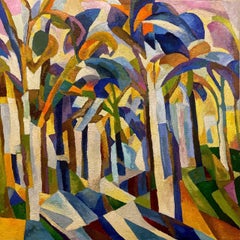 Mi bosque, 100x100cm, lienzo, óleo, arena