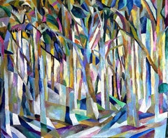 Winterwald, 100x120cm, Öl, Leinwand, Sand
