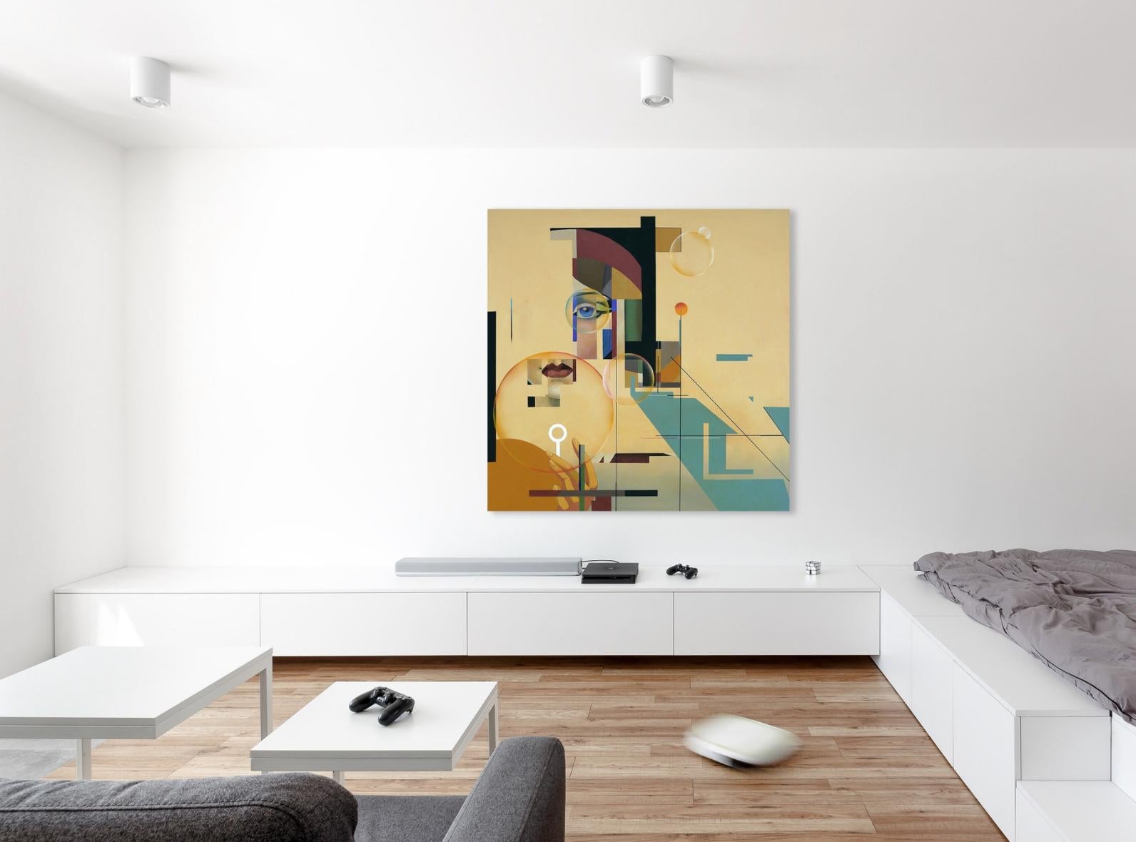Solsticei. 120 x 120 cm, acrylique sur toile - Abstrait Art par Olga Rikun