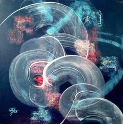 universo ibrido, 65x65cm, acrilico su tela