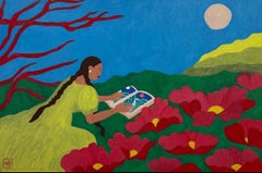 Belle de nuit, 60x90 cm, acrílico sobre lienzo