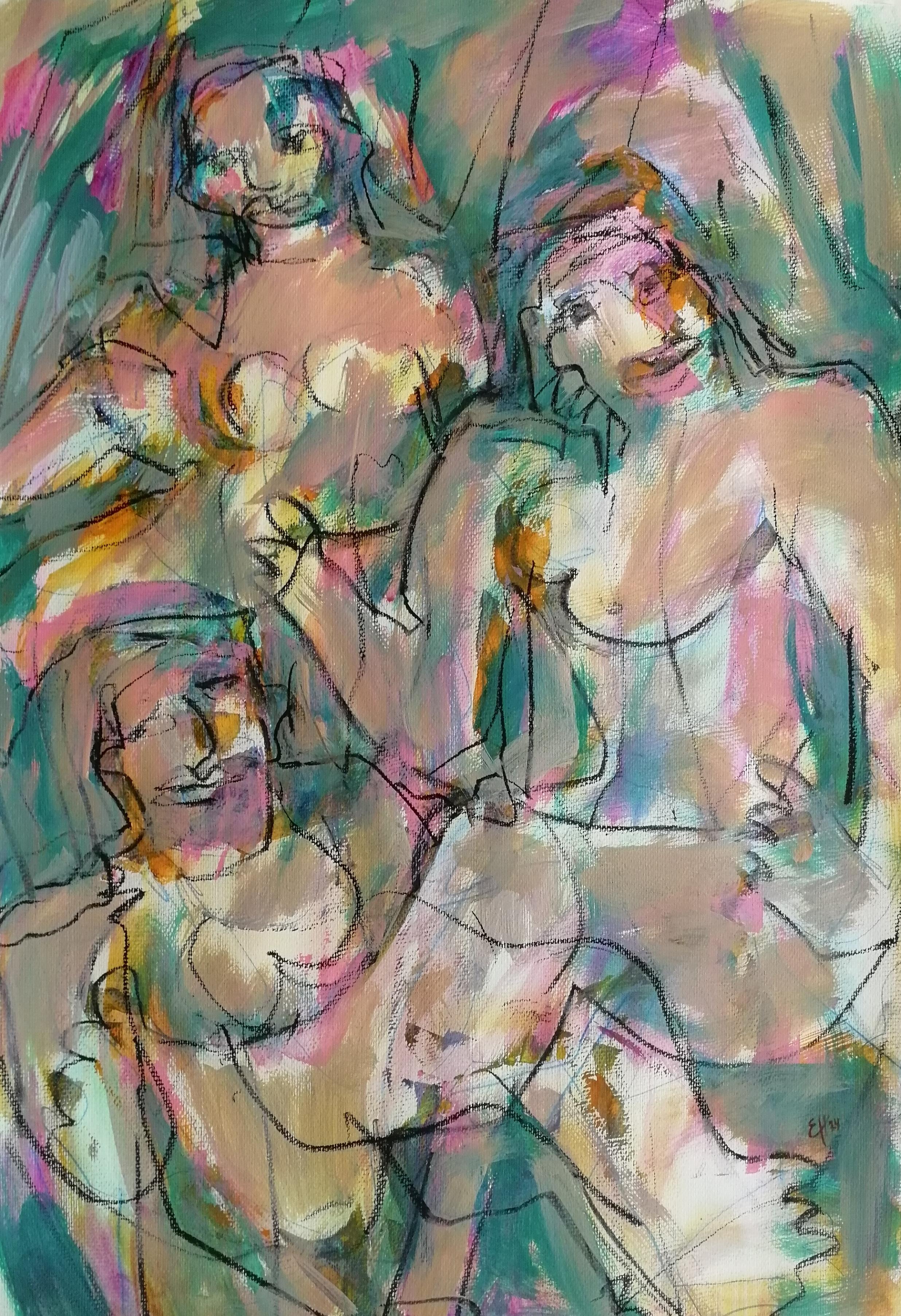 Senza titolo , 78x54cm, acrilico, carta