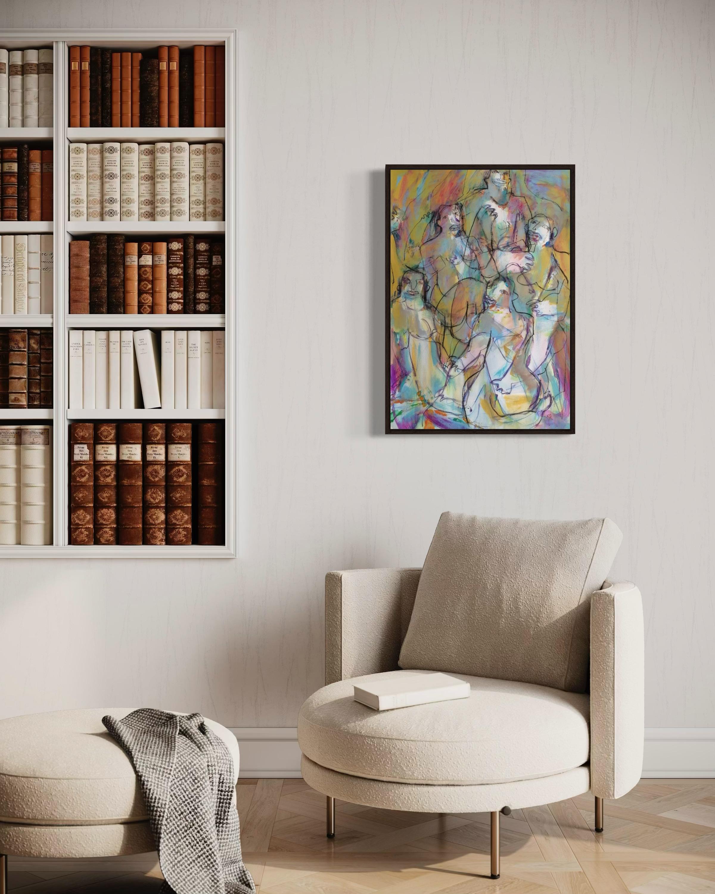Sin título , 78x54cm, acrílico, papel - Painting de Elena Naushirvanova 