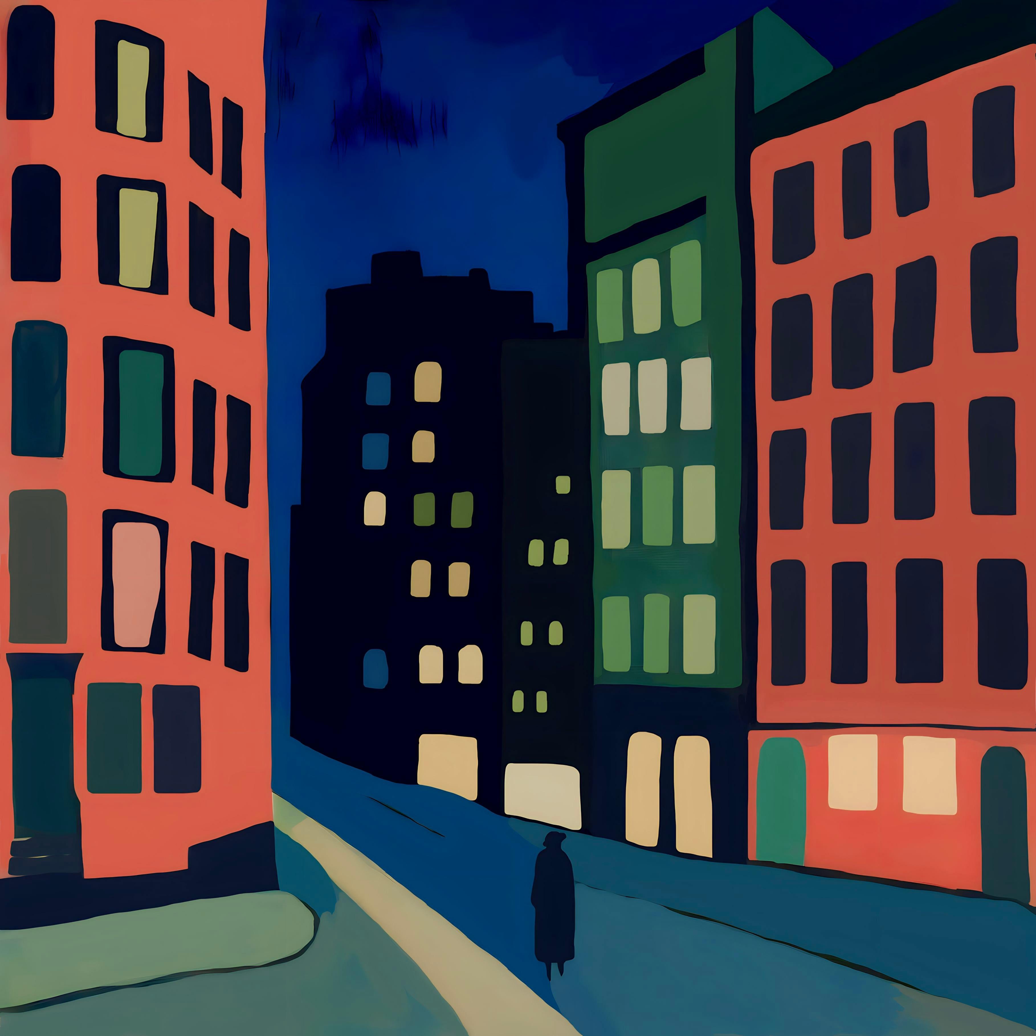 Old NY, 70x70cm, Druck auf Leinwand. Auflage 20 Teile. – Art von Nina Tsoriti