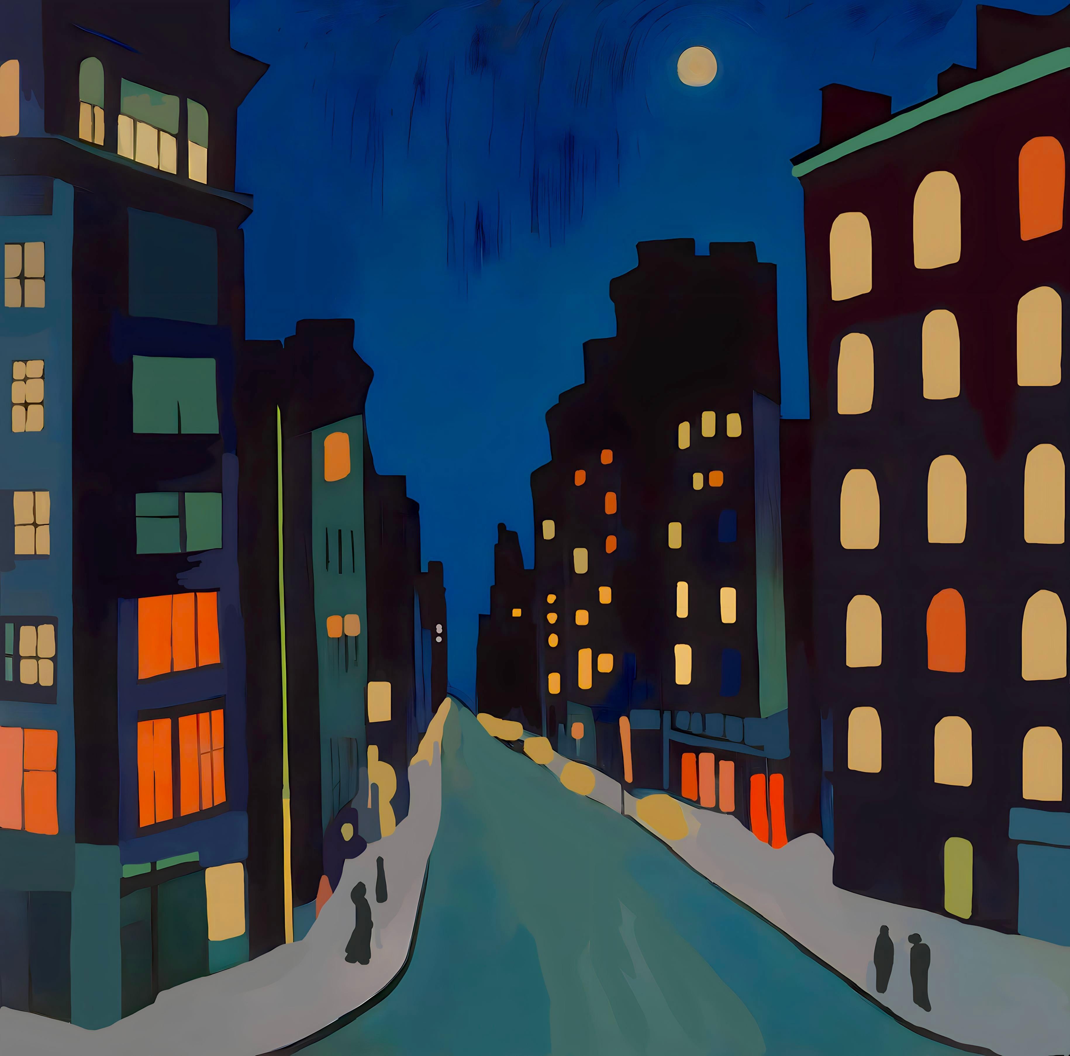 Old NY, 70x70cm, Druck auf Leinwand. Auflage 20 Teile. – Art von Nina Tsoriti
