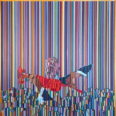 Violino rosso, 150x150cm, Olio, Tela