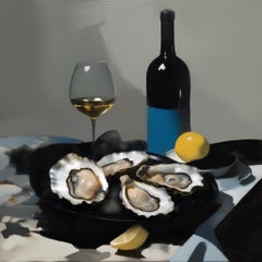 Bodegón con ostras, 80х80cm, impresión sobre lienzo.Edición de 20 piezas