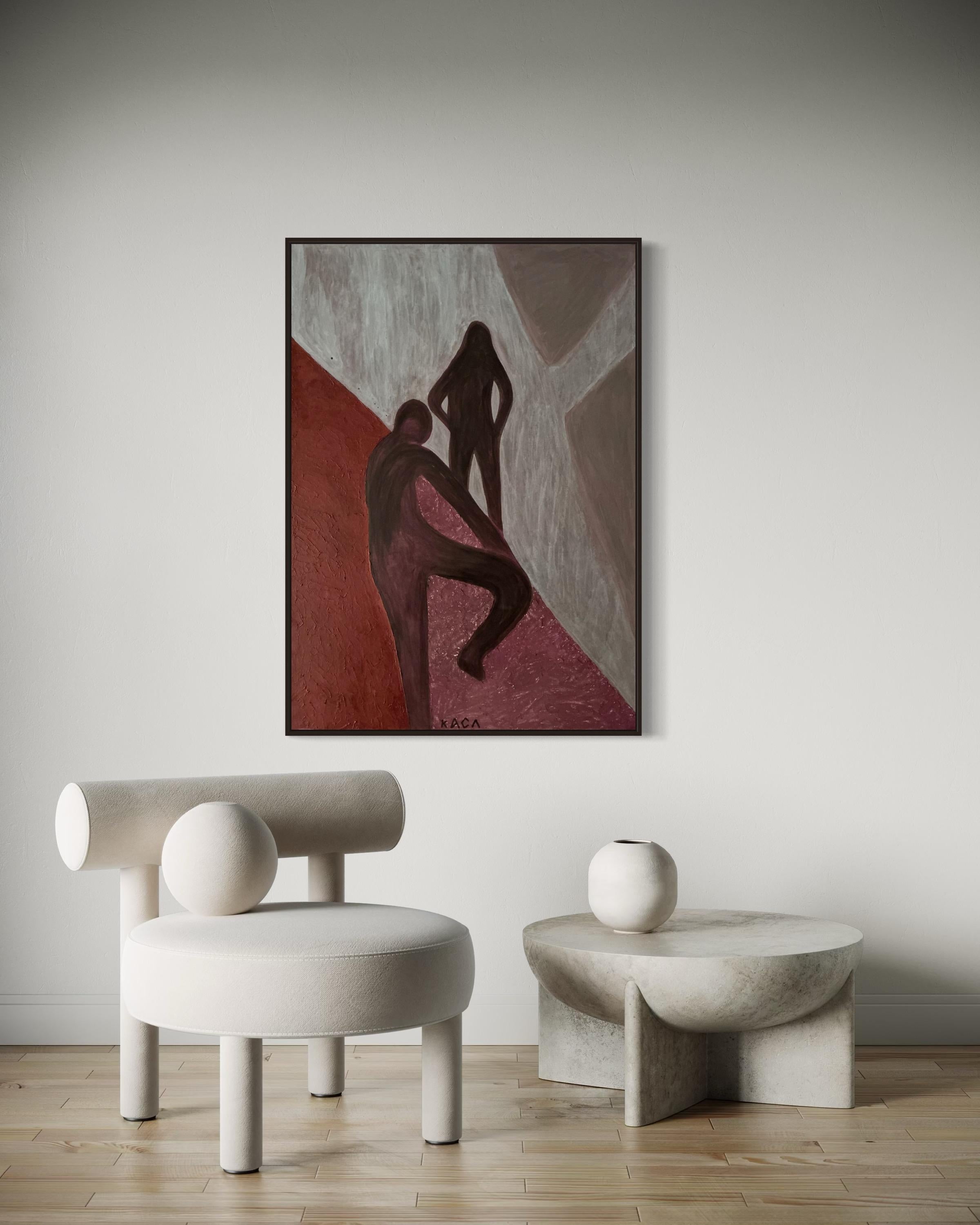 Ombre danzanti. 120x85 cm. Acrilico su tela/ Pasta per texture in vendita 1