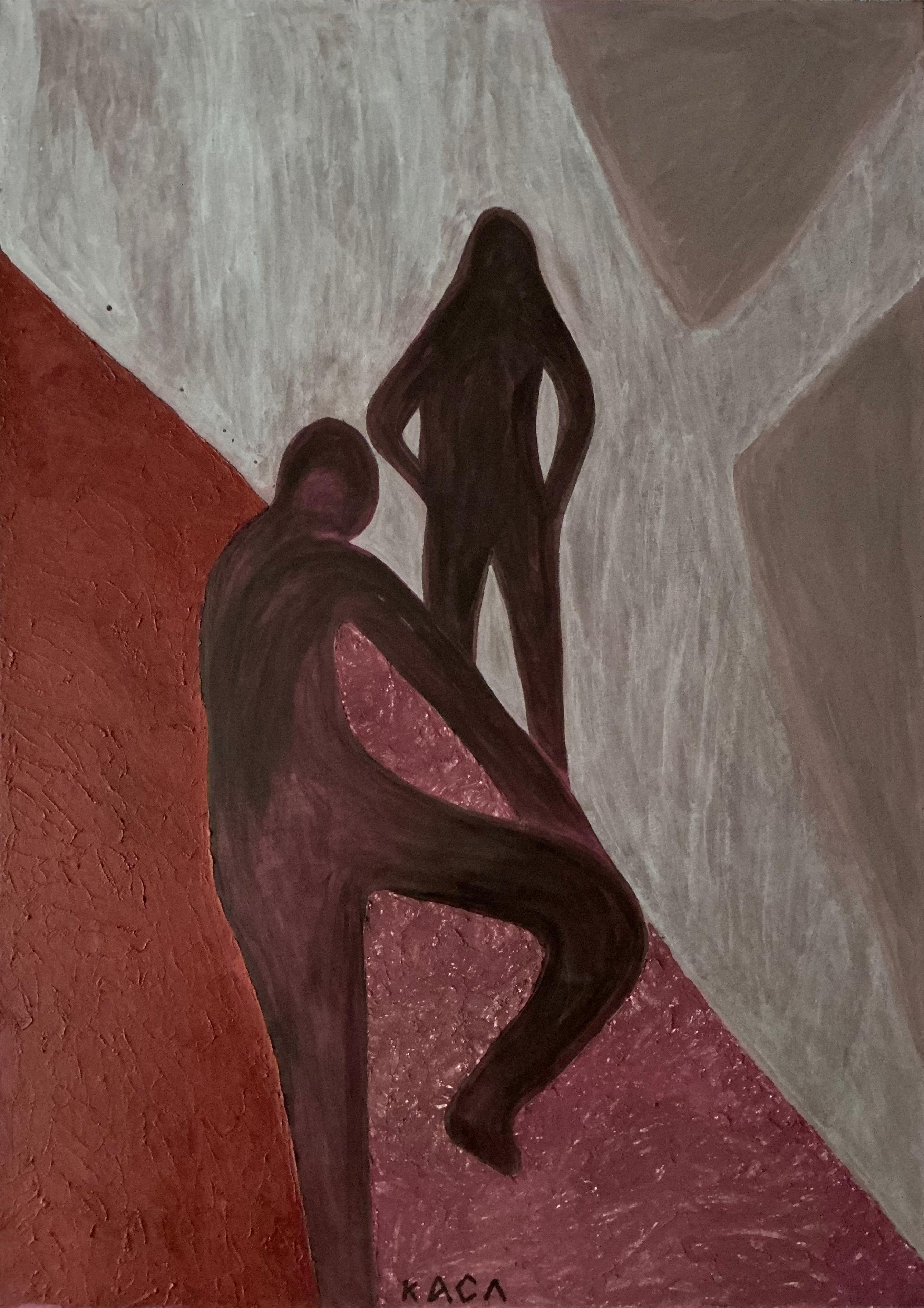 Sombras Danzantes. 120x85 cm. Acrílico sobre lienzo/ Pasta de textura