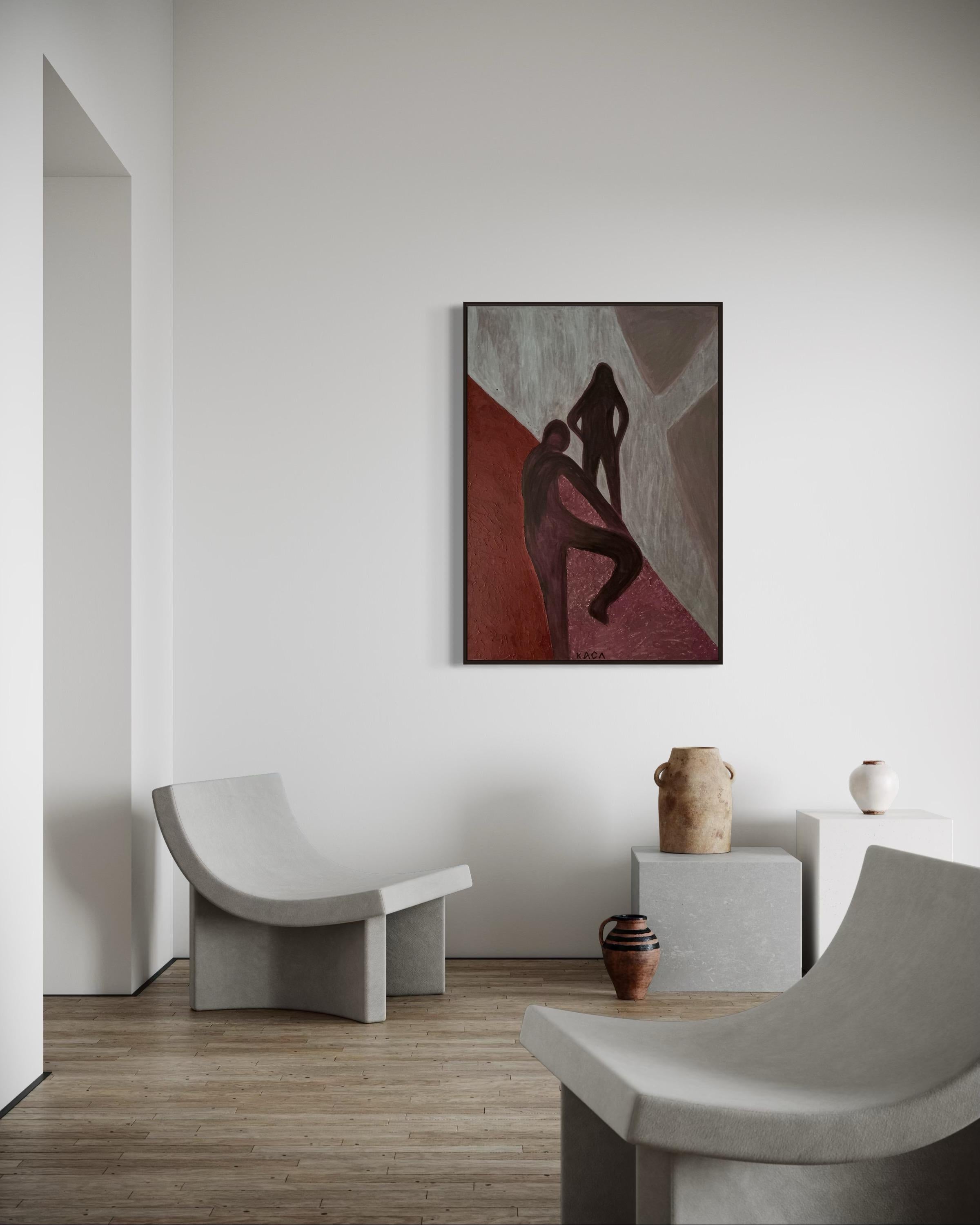 Ombre danzanti. 120x85 cm. Acrilico su tela/ Pasta per texture in vendita 4