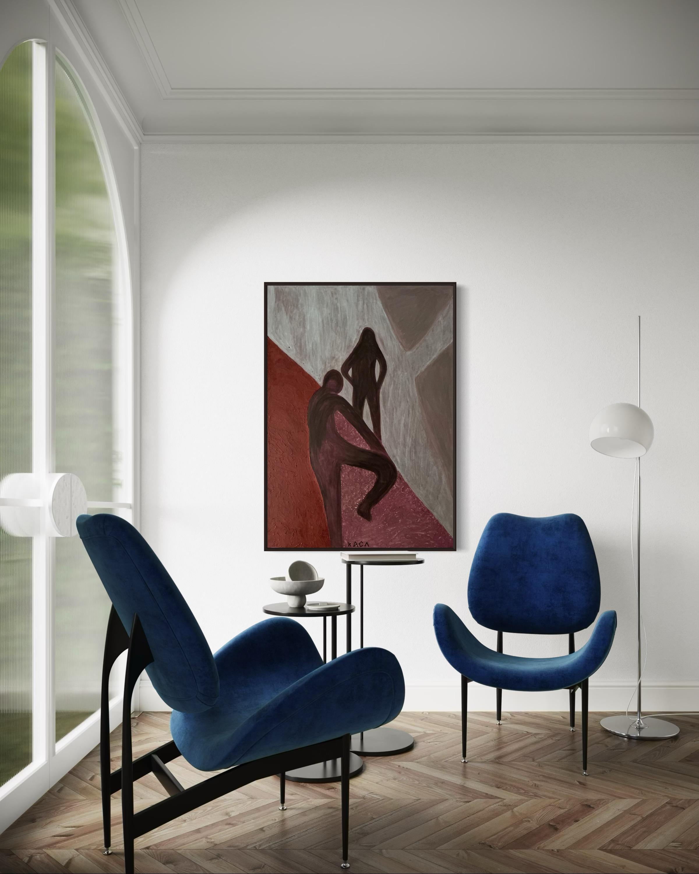 Ombre danzanti. 120x85 cm. Acrilico su tela/ Pasta per texture in vendita 6
