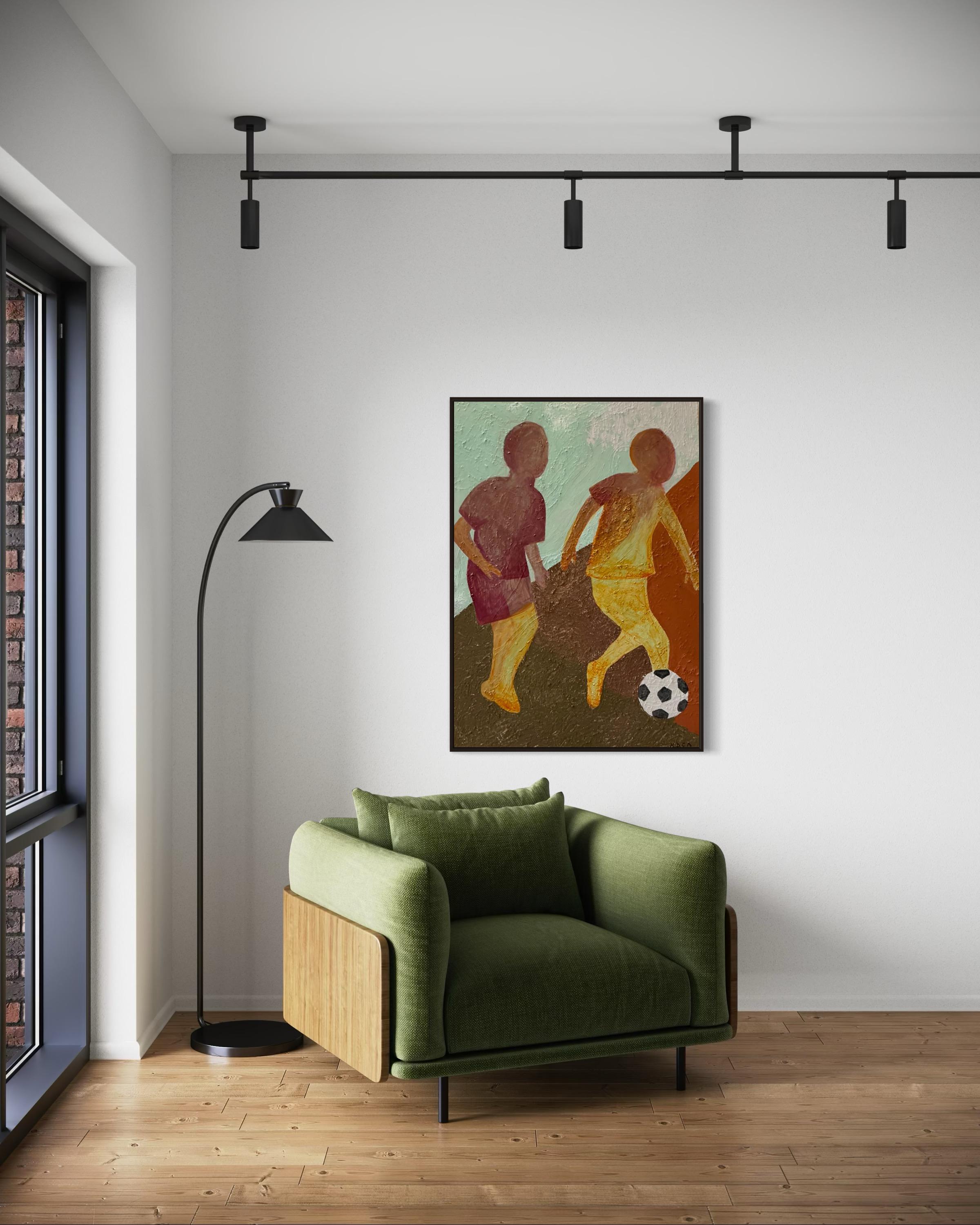 Amici per sempre. 120x85 cm. Acrilico su tela/ Pasta per texture in vendita 2