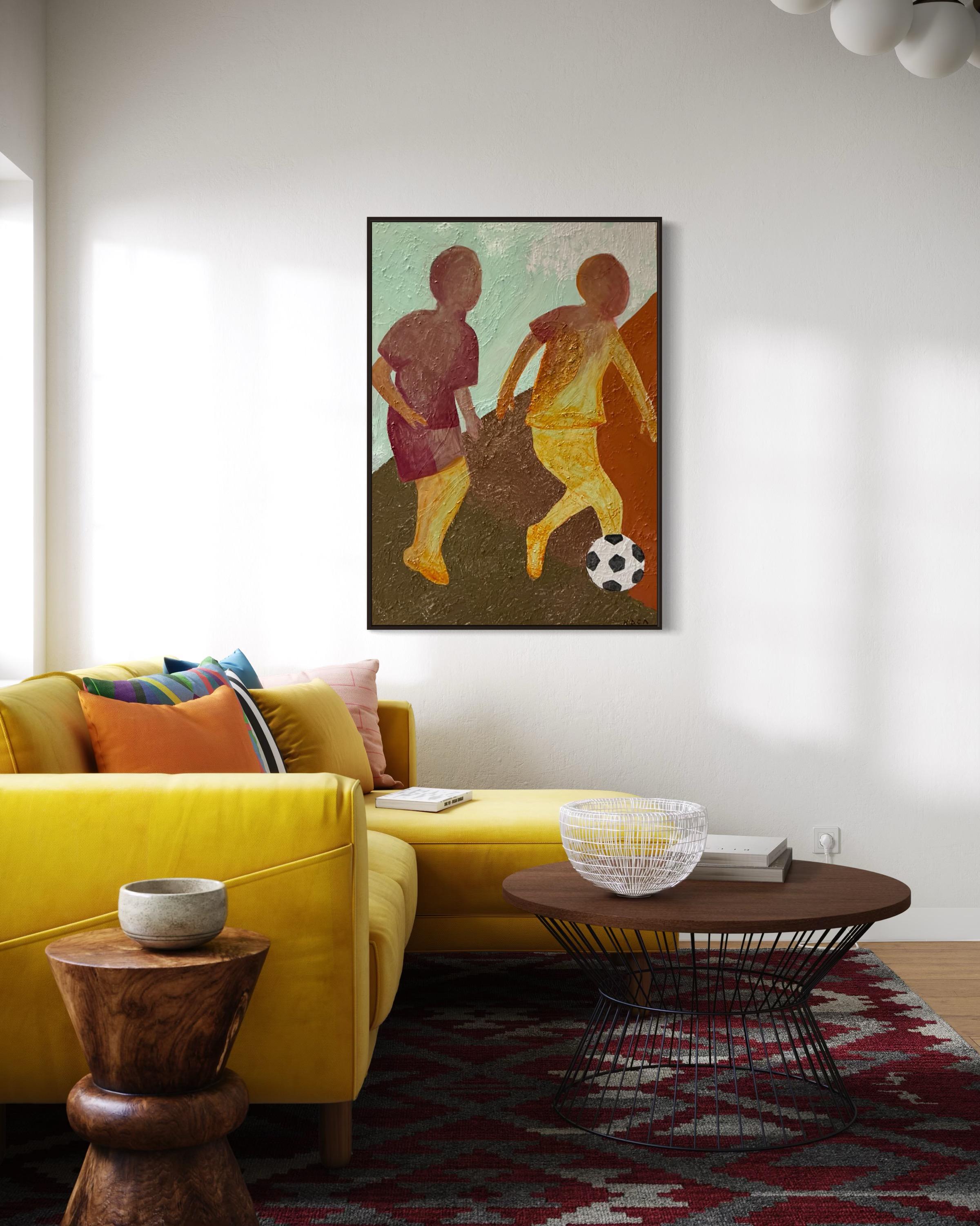 Amici per sempre. 120x85 cm. Acrilico su tela/ Pasta per texture in vendita 3