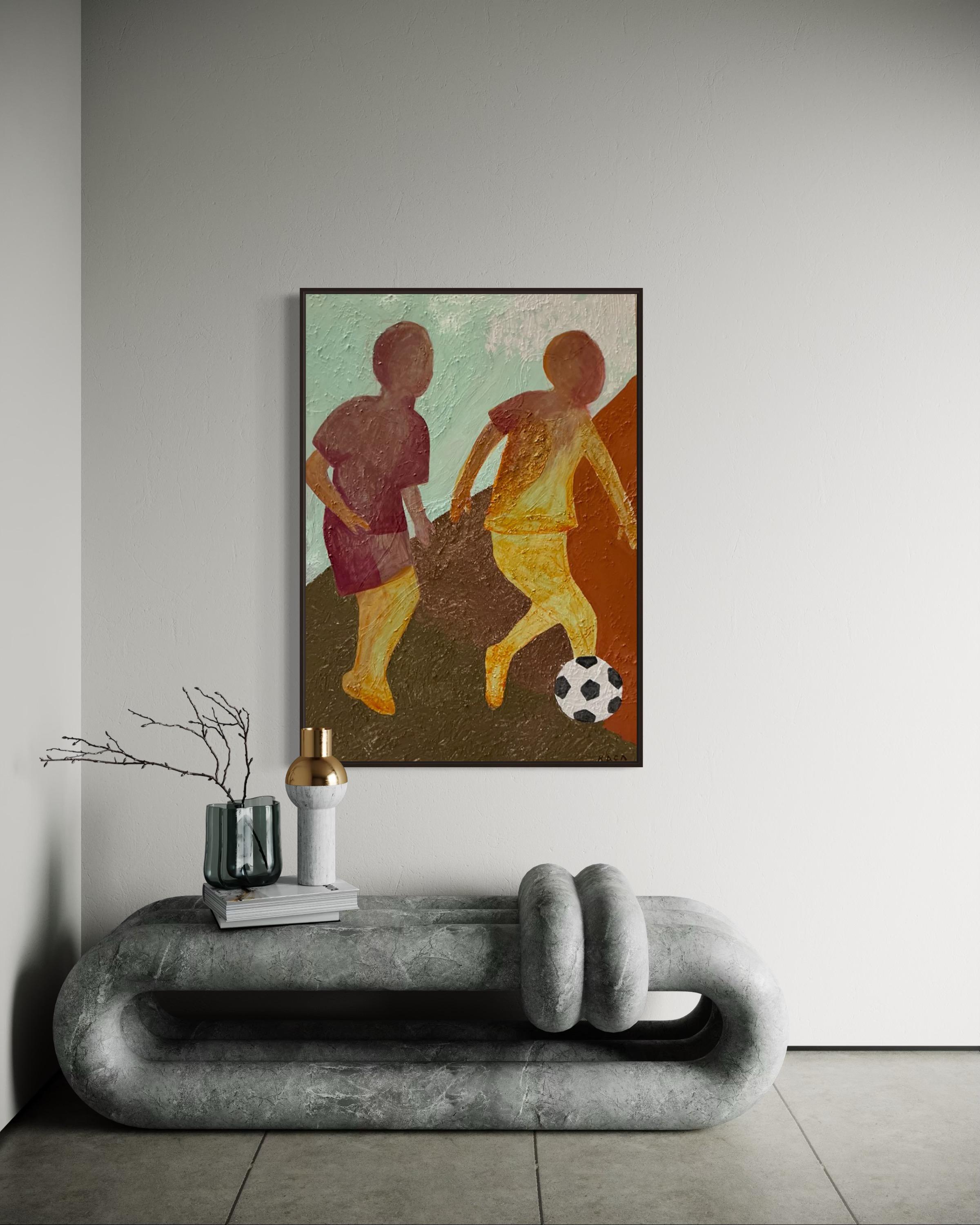 Amici per sempre. 120x85 cm. Acrilico su tela/ Pasta per texture in vendita 5