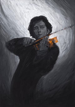 VIOLINIST, 100x70 cm, tempera/ paper