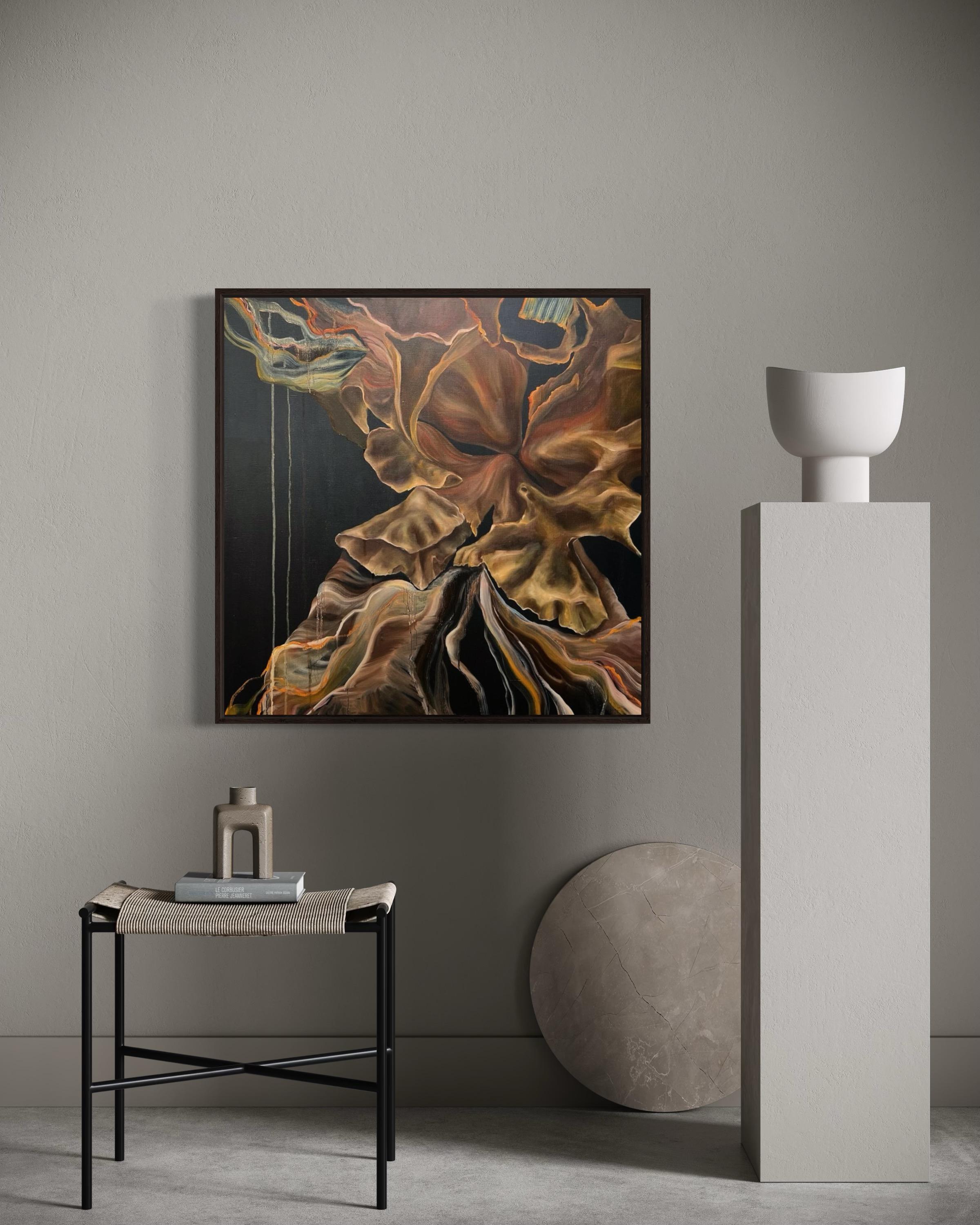 Orfèvre luxuriant, 70 x 70 cm, huile sur toile - Contemporain Art par Inna Sumina