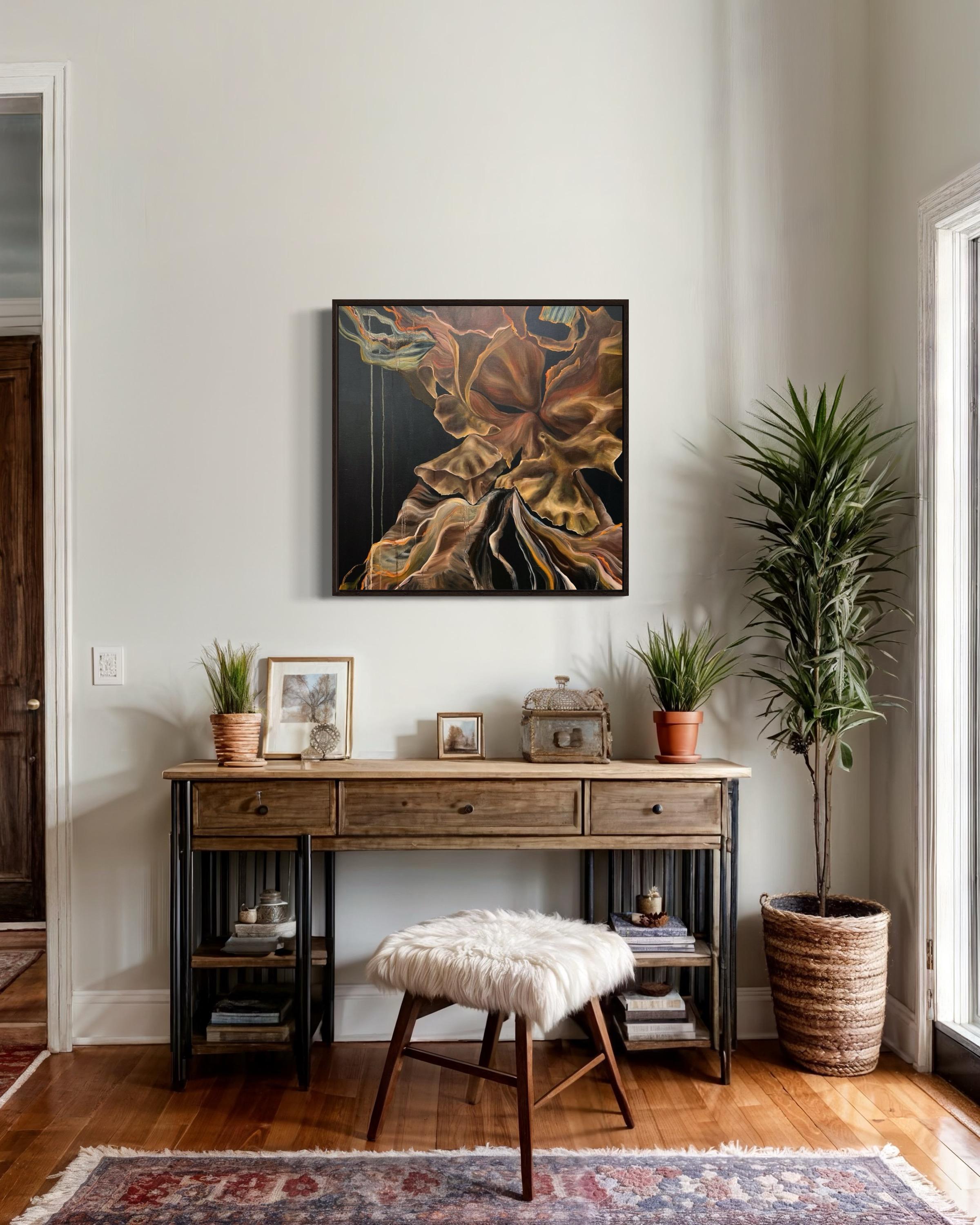 

Mes peintures sont le reflet de mon espace intérieur, je l'appellerai un jardin. À quoi ressemble ce jardin ? C'est un peu chaotique, un peu lumineux, un peu abstrait, un peu ordonné, un peu dramatique.
Mon jardin intérieur devient extérieur grâce