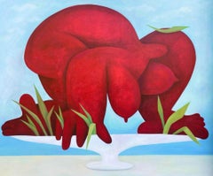 Sommer Frühstück, 110x130cm, Öl auf Leinwand