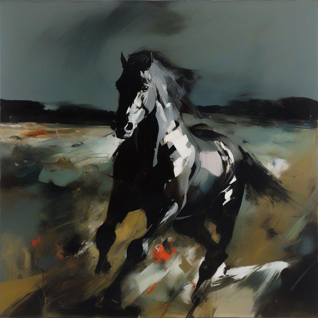 Nachtrennen, 80х80cm, Druck auf Leinwand, Edition von 20 Pieces – Art von Peter Simakov