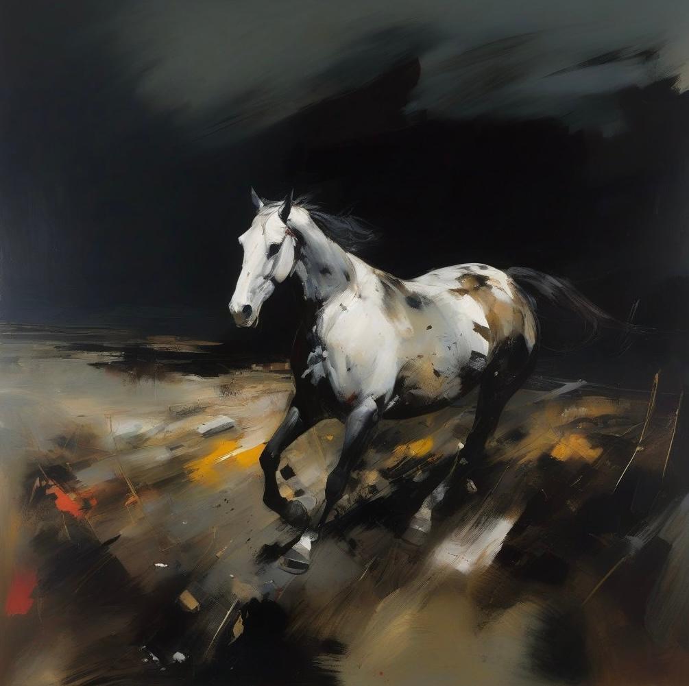 Night racing, 80х80cm, print on canvas.Edition of 20 pieces - Art by Peter Simakov