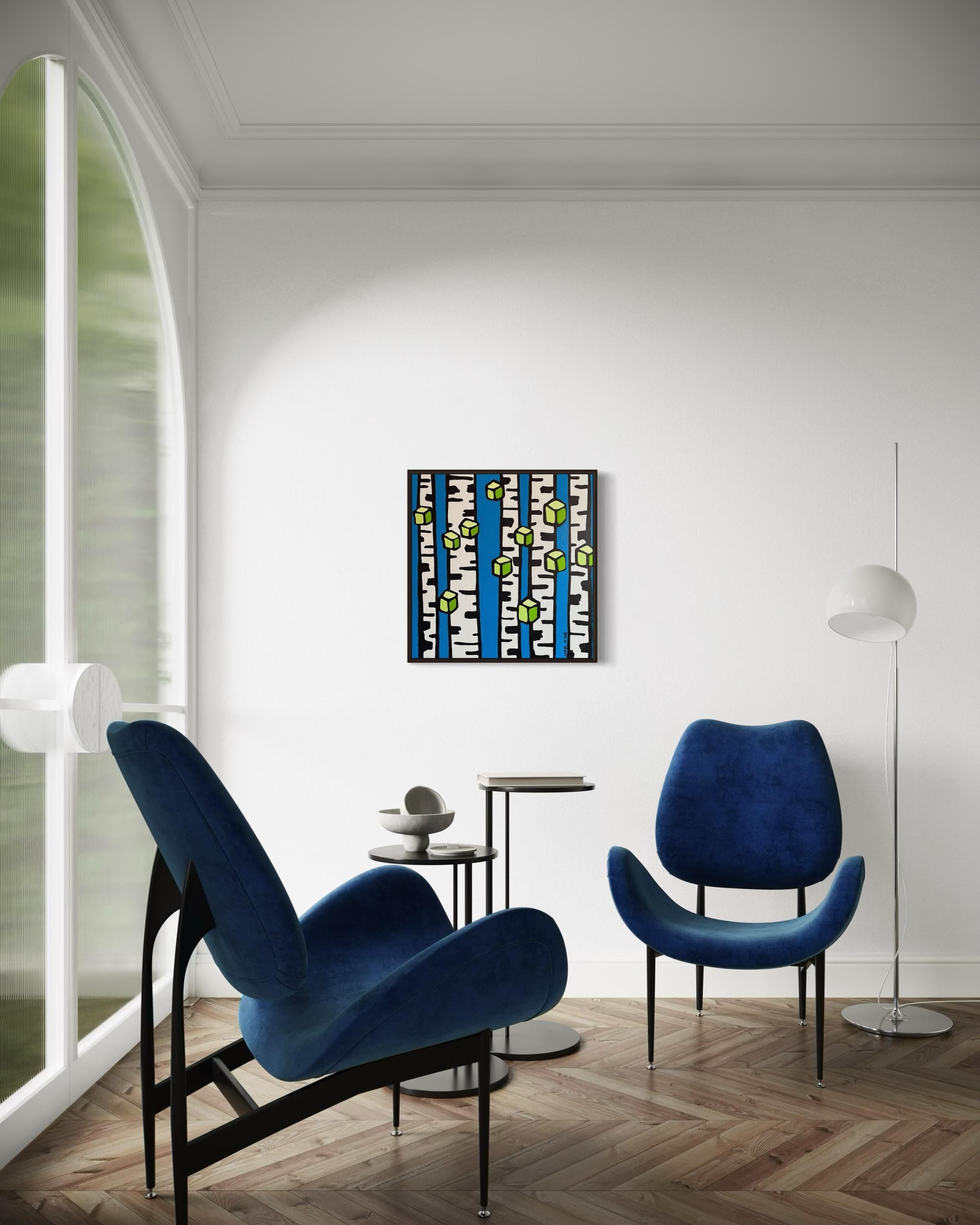 Spring, 60x60cm, Acryl auf Leinwand im Angebot 3