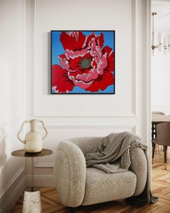 Red poppy, 80x80cm, acrylic on canvas